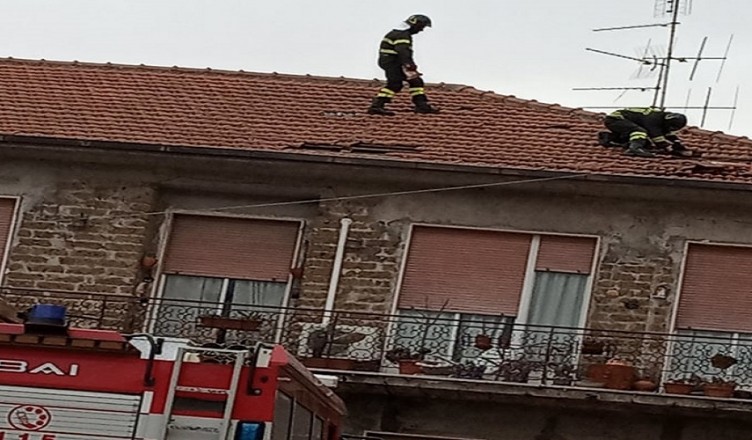 vigili del fuoco in azione isola