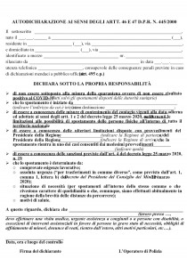 autodichiarazione nuovo