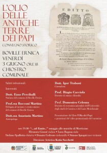 20220602 C.S. Boville LOCANDINA Convegno L'olio delle antiche terre dei Papi