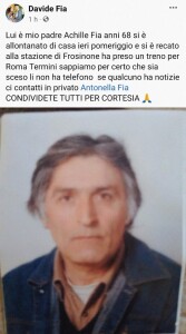 Achille Fia scomparso
