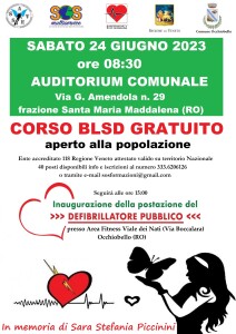 Corso gratuito Blsd e defribillatore al viale dei Nati
