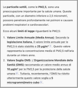 monitoraggio ARPA delle PM2.5 per Frosinone Scalo