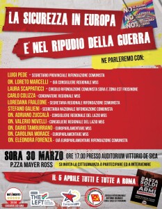 LA SICUREZZA IN EUROPA E’ NEL RIPUDIO DELLA GUERRA SORA