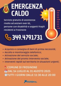 EMERGENZA CALDO FROSINONE AIUTI