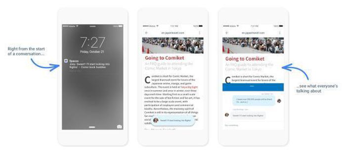 Google lancia Spaces, app per chat gruppi