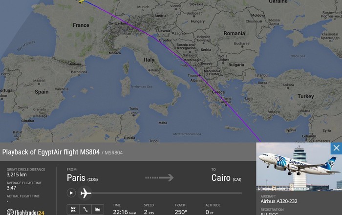 parigi-cairo aereo scomparso