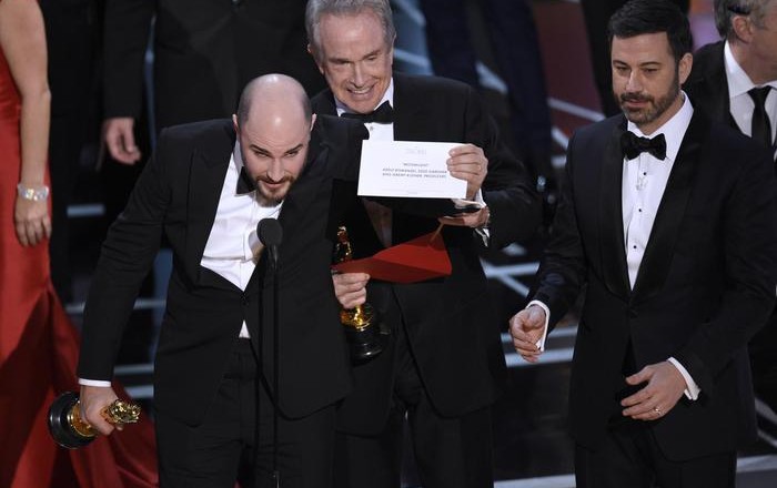 Jordan Horowitz,Warren Beatty,Jimmy Kimmel