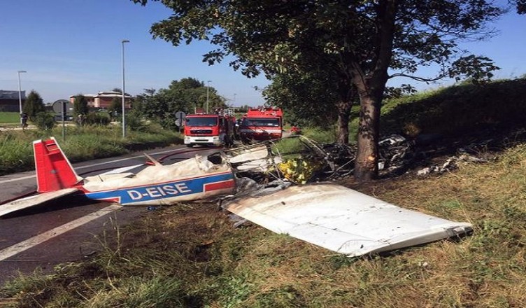 Caduto ultraleggero nei pressi aeroclub Orio al Serio