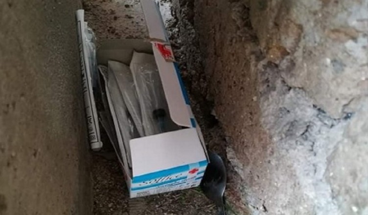 Siringhe centro storico Sora..