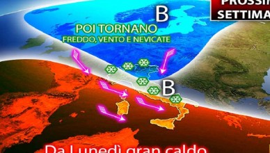 meteo prossima settimana
