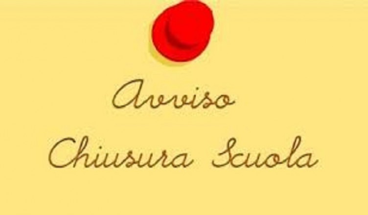 avviso chiusura scuola