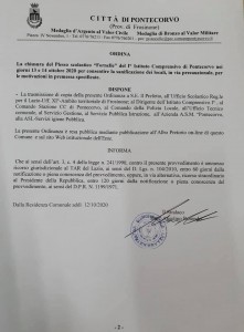 ordinanza chiusura scuola pont sanific 1