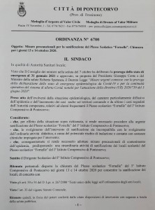 ordinanza chiusura scuola pont sanific