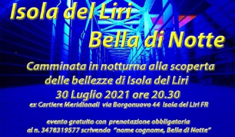 isola del liri bella di notte