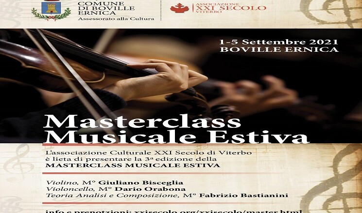 Locandina programma Masterclass 2021