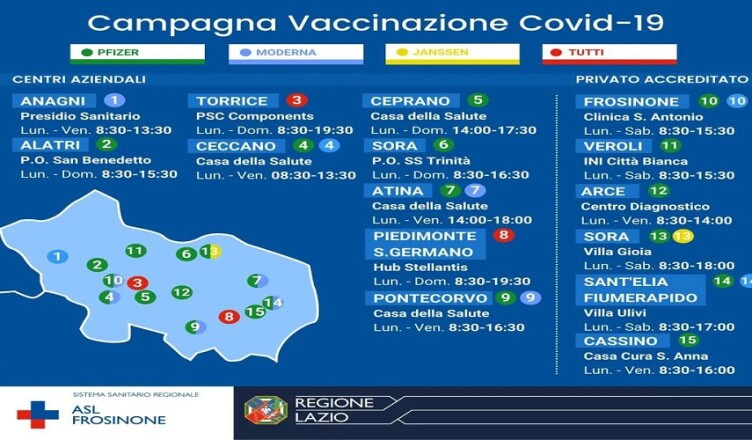 Cartina vaccinazioni