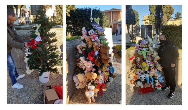 albero natale sora cimitero