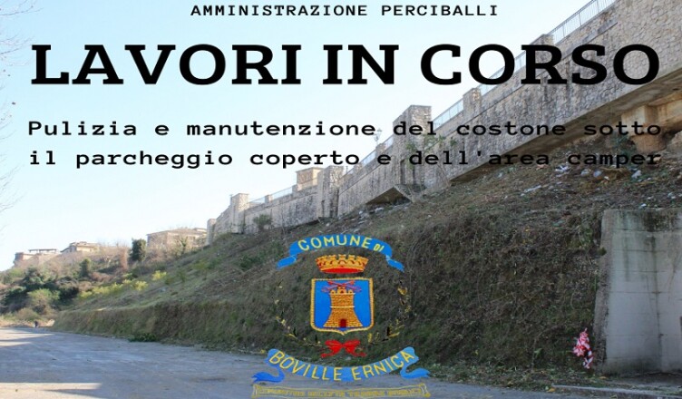 Boville manutenzione costone parcheggio area camper