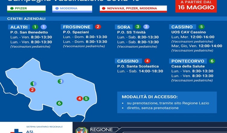 mappa vaccini ASL FR