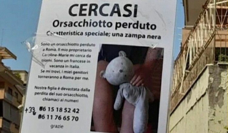 orsacchiotto perduto roma