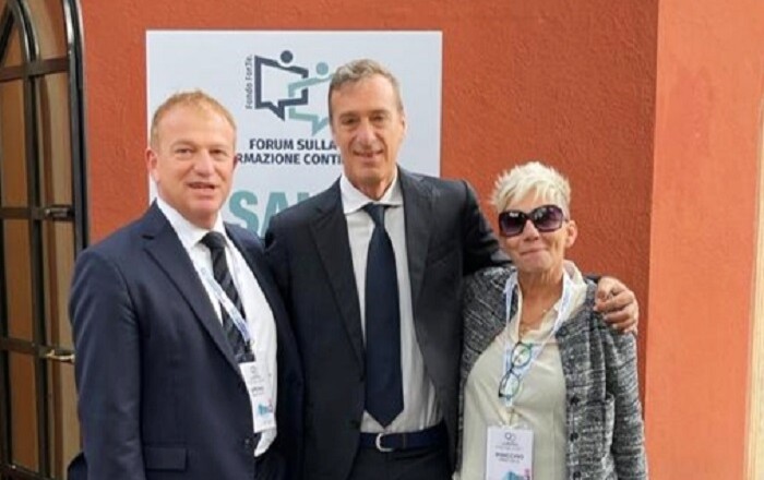 Acampora con il presidente del Fondo For.Te. Paolo Arena e il direttore__ Eleonora Pisicchio