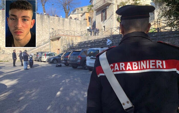 Il posto dell'agguato in cui è rimasto vittima il 18enne Thomas Bricca (immagine in alto a sinistra) ad Alatri, 31 gennaio 2023.
ANSA/DOMENICO PALESSE