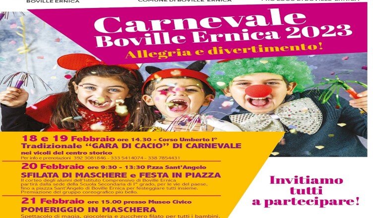 LOCANDINA CARNEVALE BOVILLE 2023