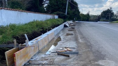 Lavori sulla SP Giulianello-Artena.