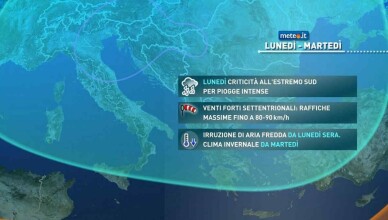 Vortice sull'Italia, crollo delle temperature da Nord a Sud
