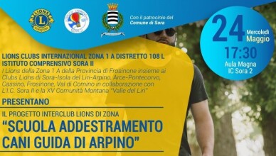 Presentazione del Progetto Lions Interclub Scuola Cani guida per non Vedenti SORA