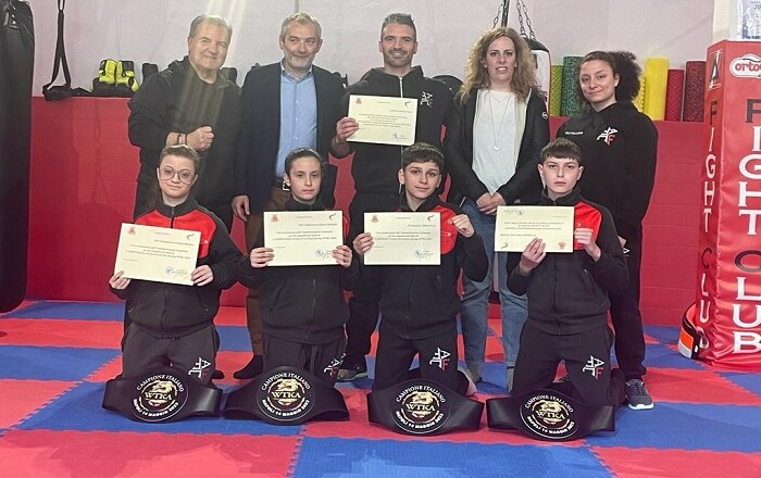 Quattro i giovani coresi neo campioni nazionali WTKA 2023 della Fight Club Frasca Academy
