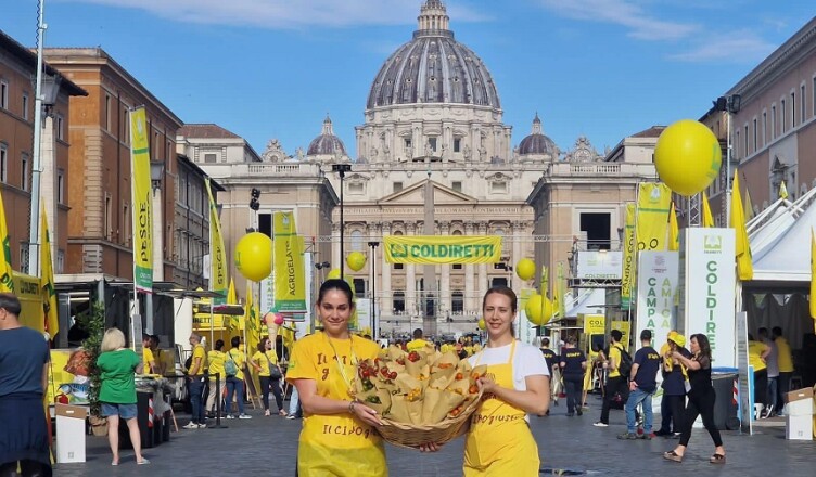 COLDIRETTI LAZIO PORTA A SAN PIETRO LA SOLIDARIETA’ CON LE AZIENDE E LE ECCELLENZE ENOGASTRONOMICHE