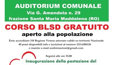 Corso gratuito Blsd e defribillatore al viale dei Nati....
