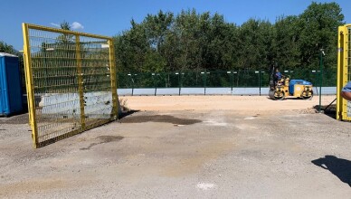 Frosinone, area sosta tifosi ospiti realizzata a tempo di record.