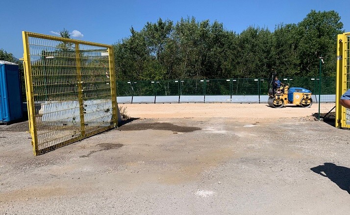 Frosinone, area sosta tifosi ospiti realizzata a tempo di record.