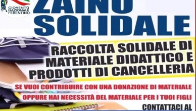 Operazione ZAINO SOLIDALE ferentino 2023