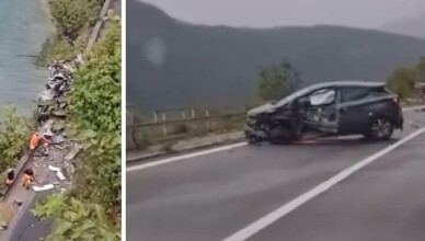 Tir sbanda e finisce nella scarpata