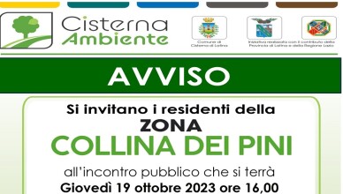 Collina dei Pini - Avviso incontro pubblico Condomini x inizio porta a porta
