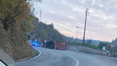 tir ribaltato bivio anitrella