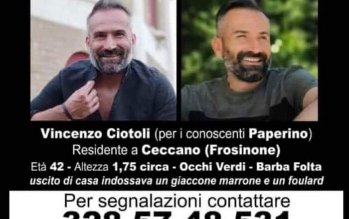 vincenzo ciotoli scomparso