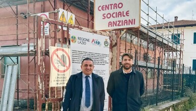 Sindaco Di Stefano e Presidente ASP Frosinone avvio lavori via Firenze