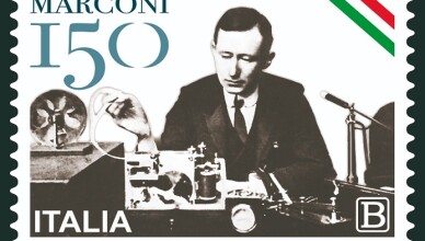 EMISSIONE FRANCOBOLLO COMMEMORATIVO DI GUGLIELMO MARCONI NEL 150°ANNIVERSARIO DELLA NASCITA
