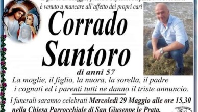 CORRADO SANTORO 57 ANNI VEROLI
