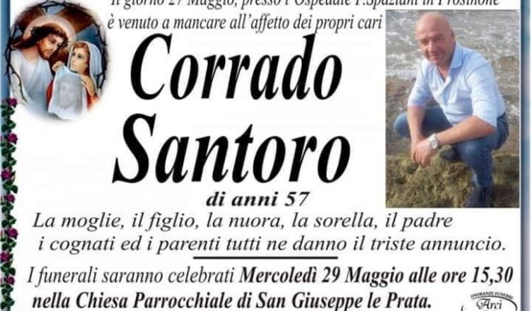 CORRADO SANTORO 57 ANNI VEROLI
