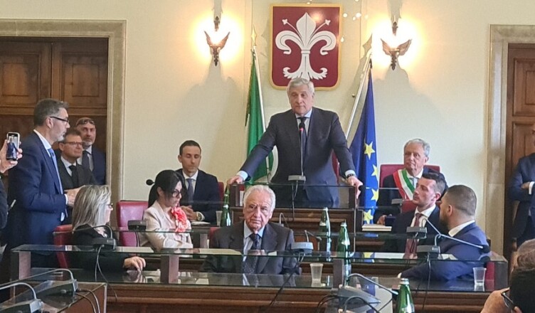 Cerimonia di conferimento della cittadinanza onoraria al Vicepresidente del Consiglio dei Ministri, on. Antonio Tajani
