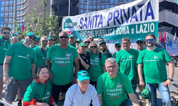 Rinnovo del contratto della sanità privata, impegno della Regione dopo il sit-in. Cisl Fp Frosinone