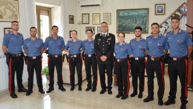 NOVE CARABINIERI NEO PROMOSSI DESTINATI AL COMANDO PROVINCIALE FROSINONE