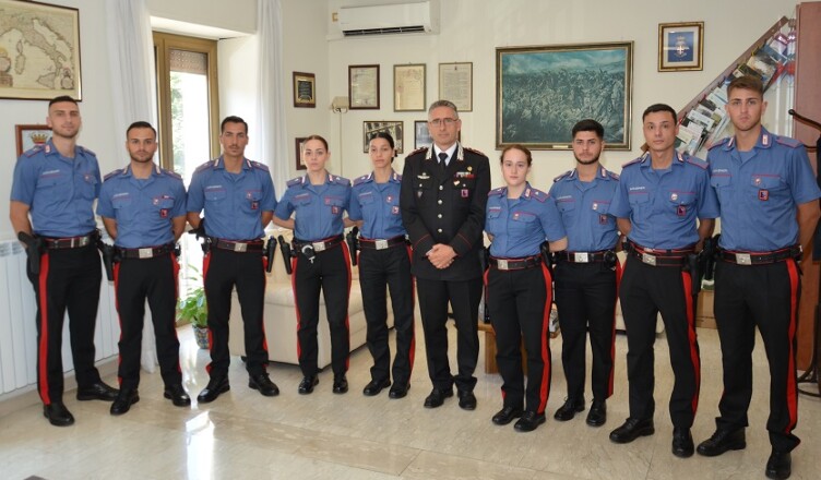 NOVE CARABINIERI NEO PROMOSSI DESTINATI AL COMANDO PROVINCIALE FROSINONE