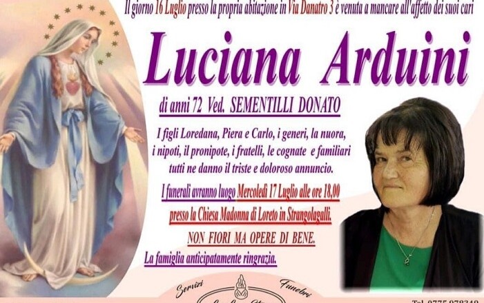 luciania arduini manifesto funebre