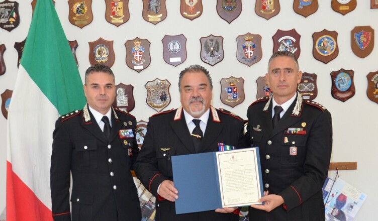 IL BRIGADIERE DEI CARABINIERI DIAMANTI FABRIZIO VA IN PENSIONE